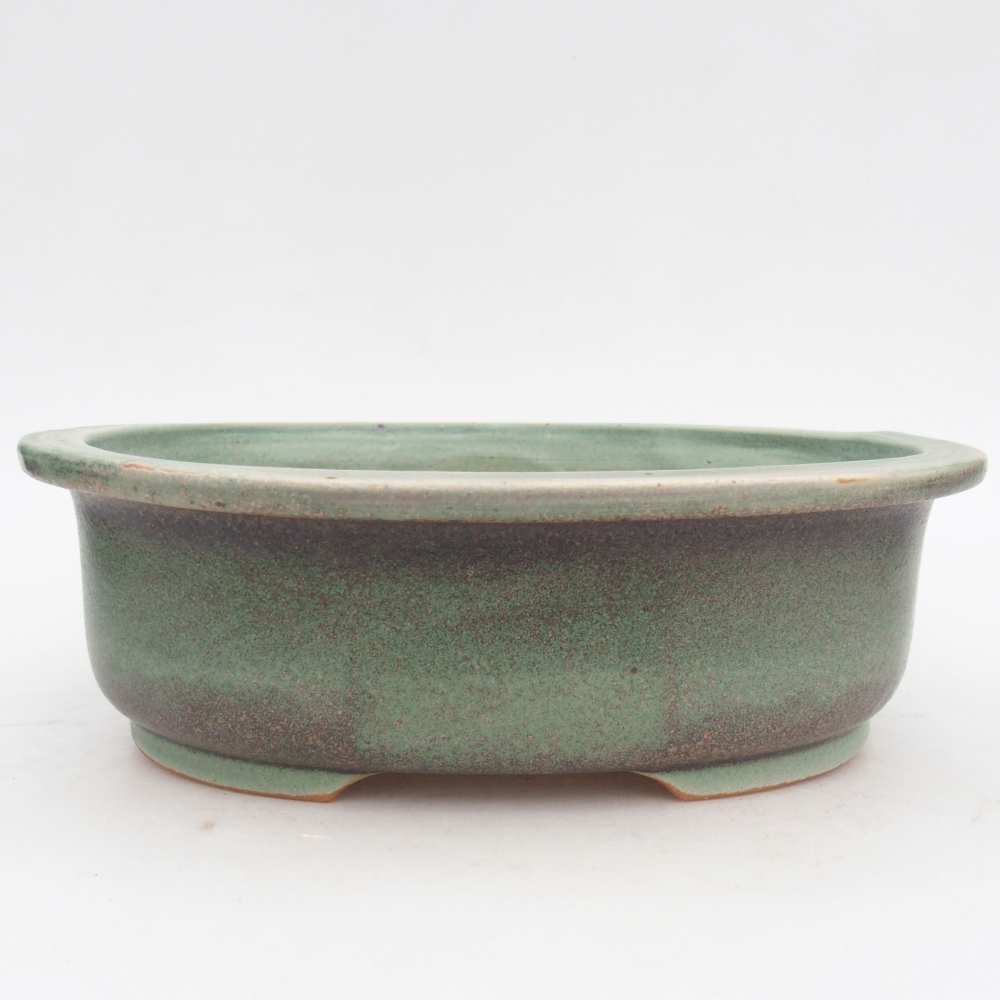 Keramická bonsajová miska 26 x 22 x 8 cm, zelená