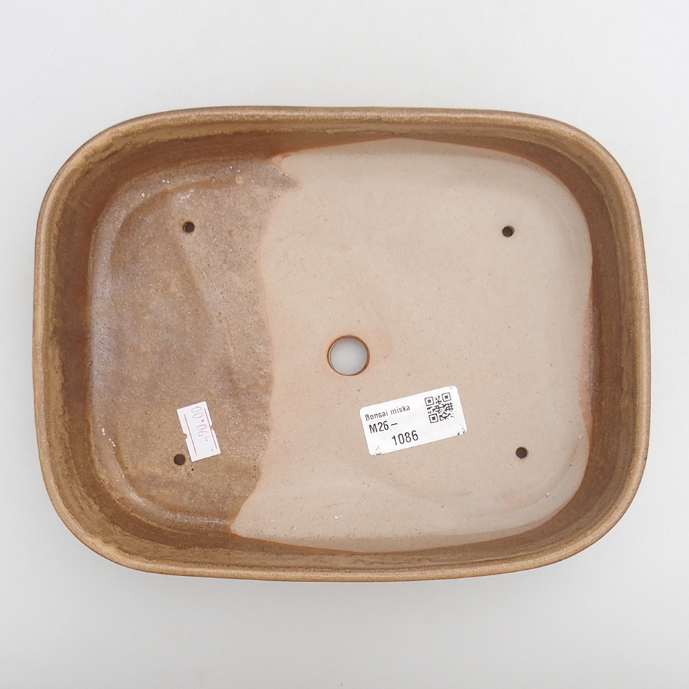 Keramická miska na bonsaje 23 x 18,5 x 5,5 cm, hnedá
