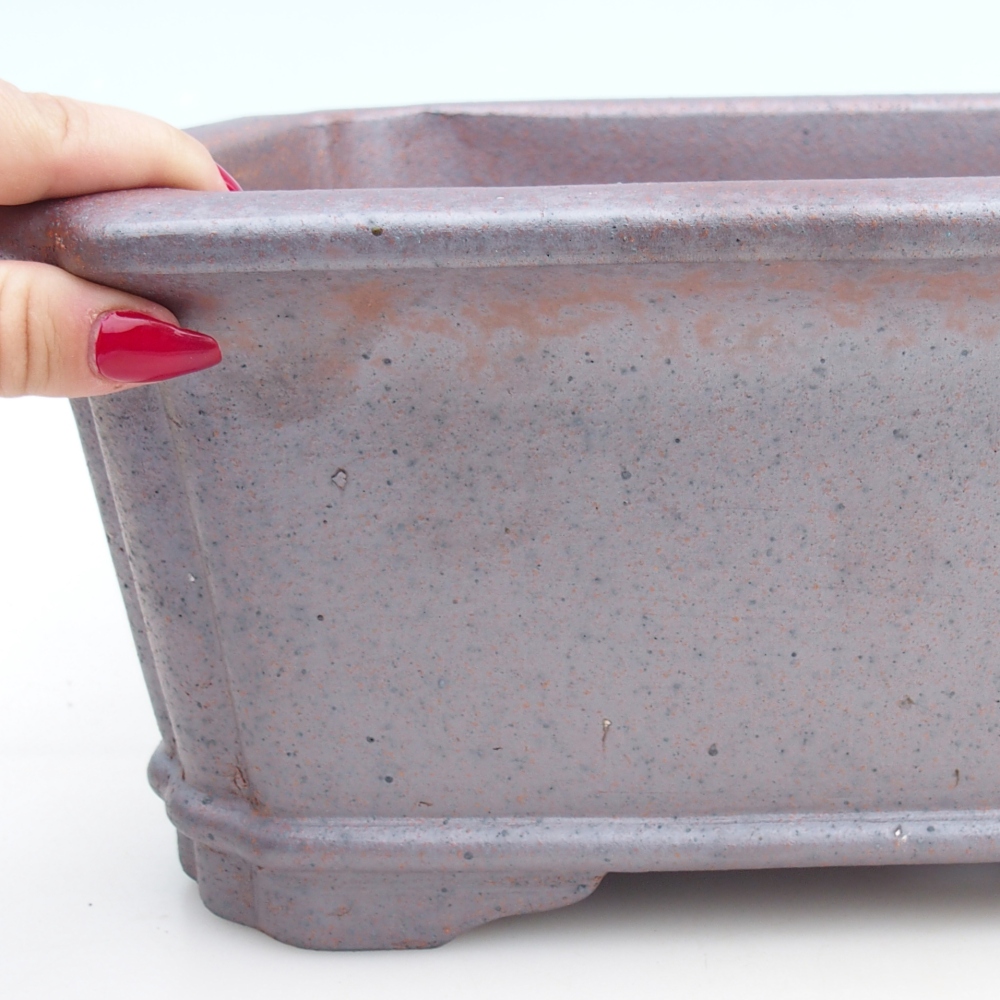 Keramická bonsajová miska 36 x 28 x 13 cm, farba kovu