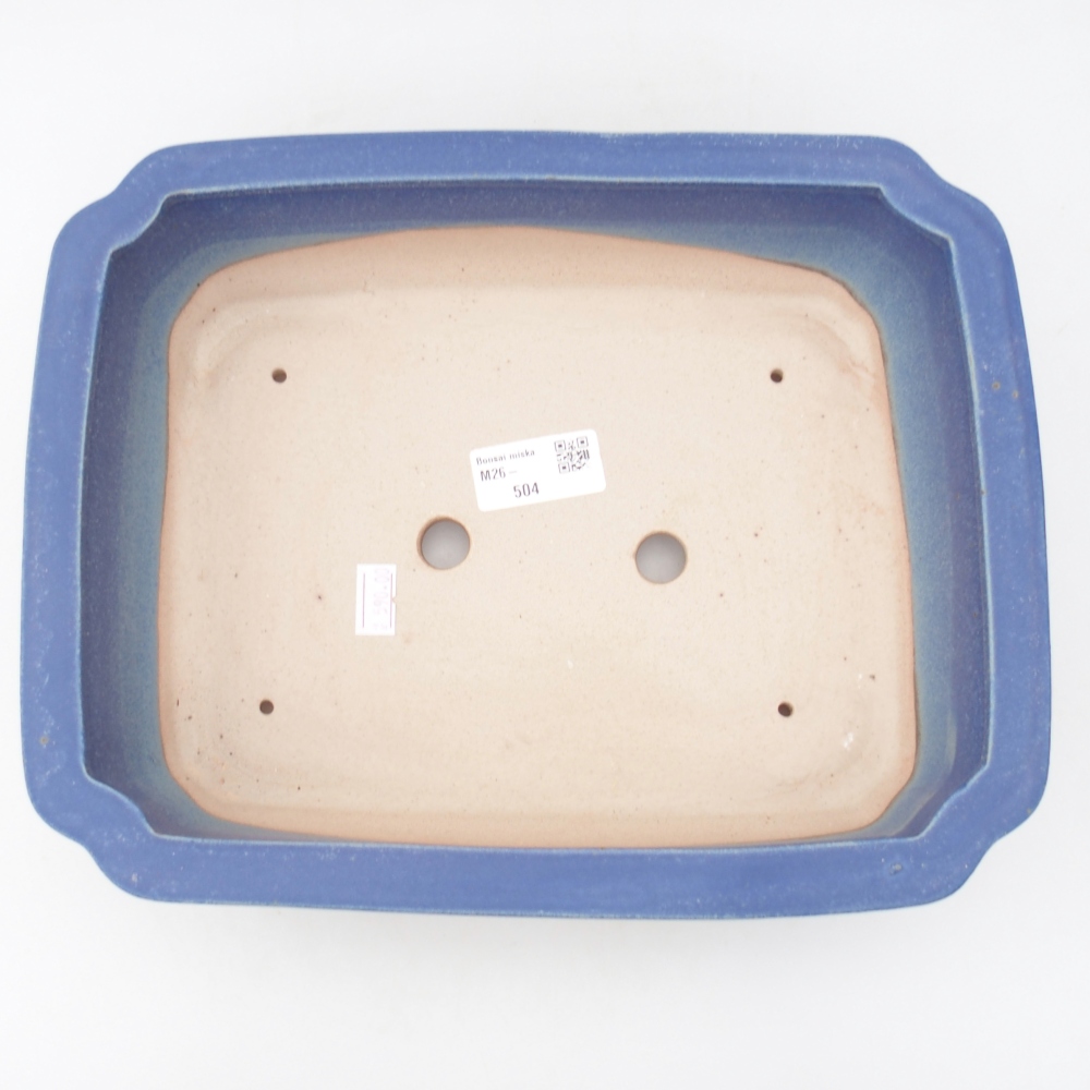 Keramická bonsajová miska 28 x 22 x 7 cm, farba modrá