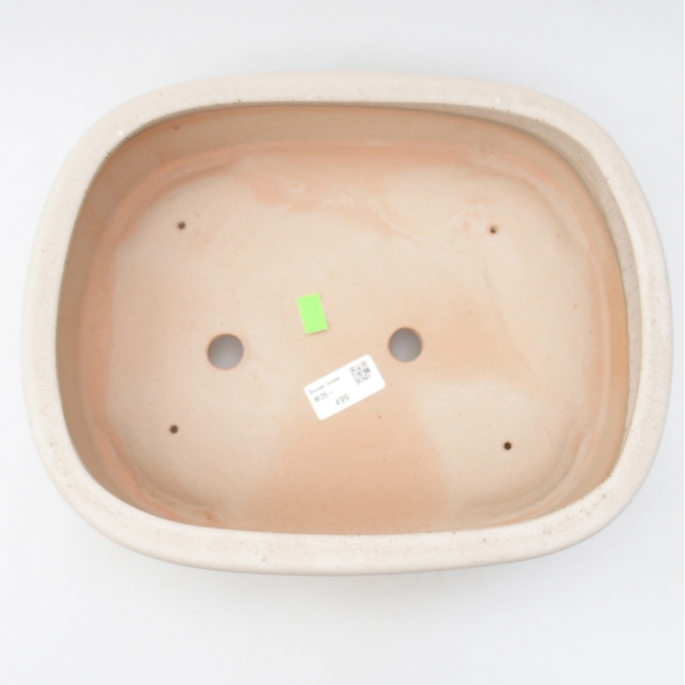 Keramická miska na bonsaje 32 x 25 x 7,5 cm, farba béžová