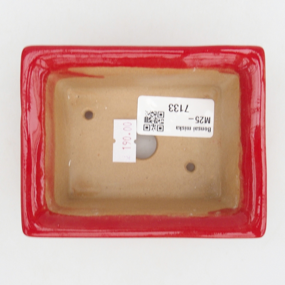 Keramická bonsajová miska 11 x 8,5 x 4 cm, farba červená