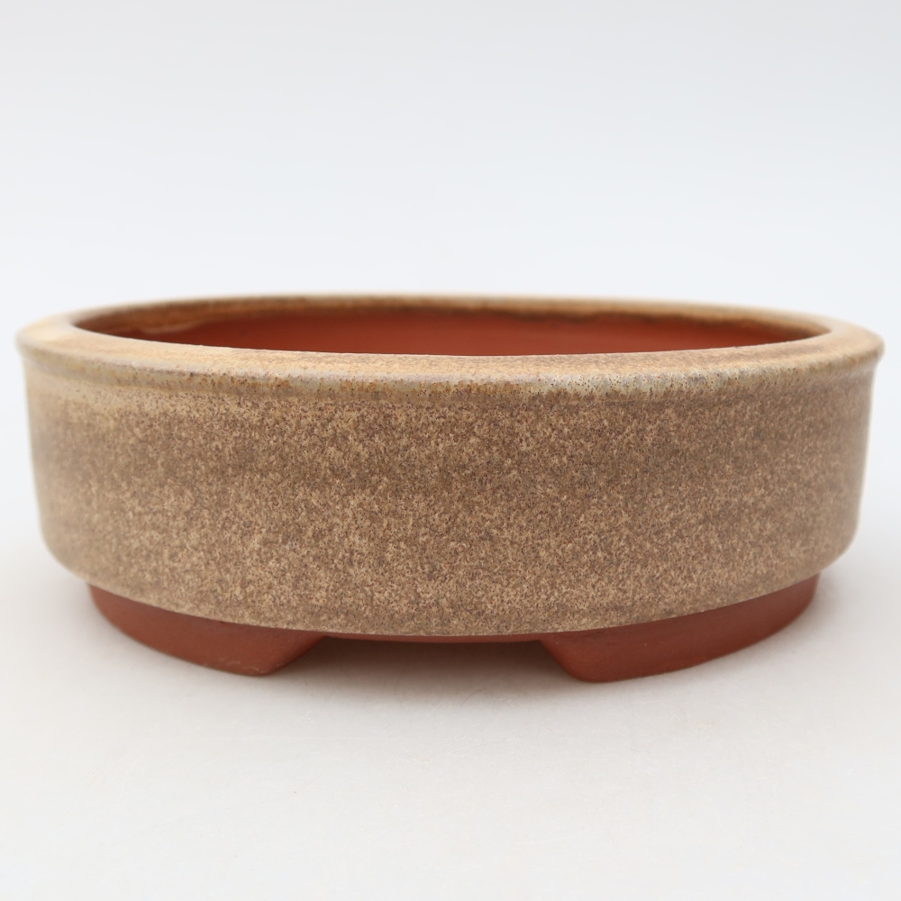 Keramická miska na bonsaje 15,5 x 15,5 x 4,5 cm, farba hnedá