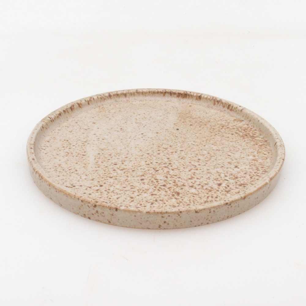 Bonsai podmiska guľatá D6-L - 13,5 x 13,5 x 1 cm - béžová