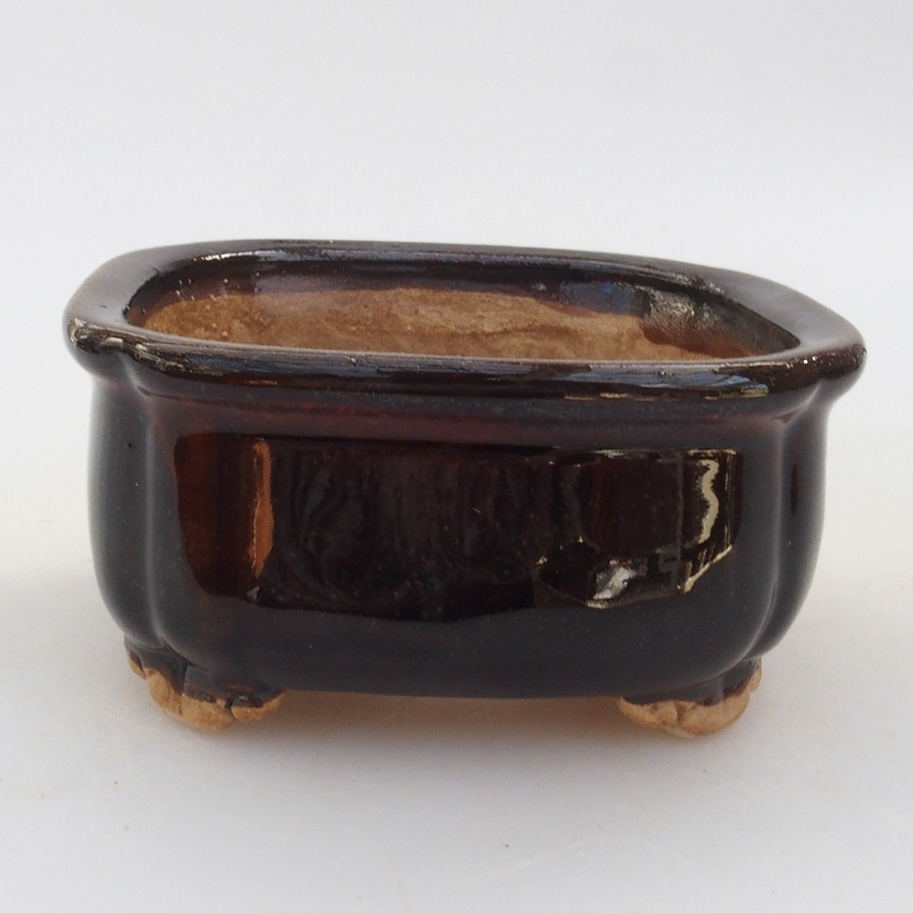 Keramická bonsai miska 7,5 x 7,5 x 3,5 cm, farba čierna