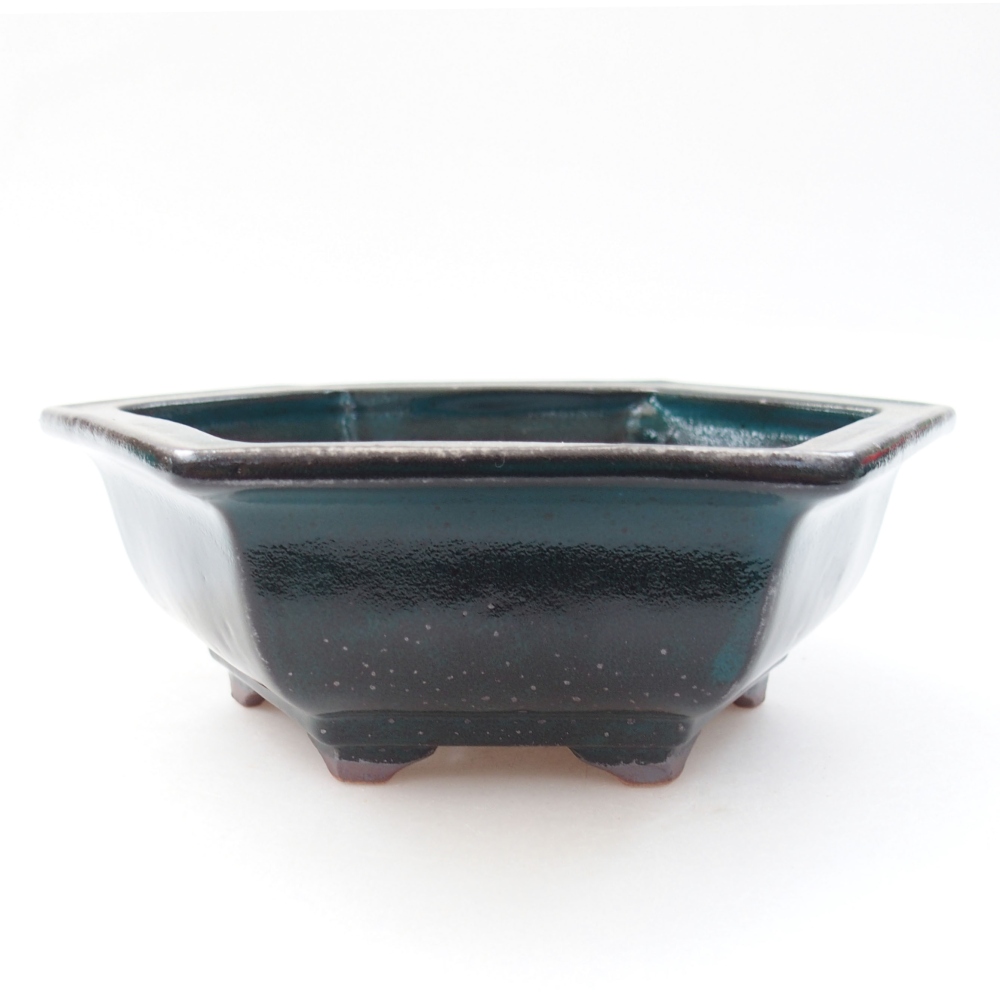Keramická bonsai miska 17 x 15 x 6 cm, farba zelená