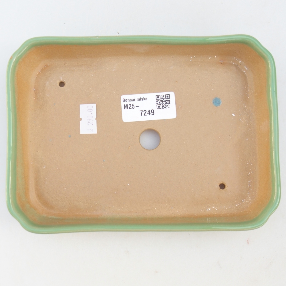 Keramická bonsajová miska 18,5 x 13,5 x 3,5 cm, zelená