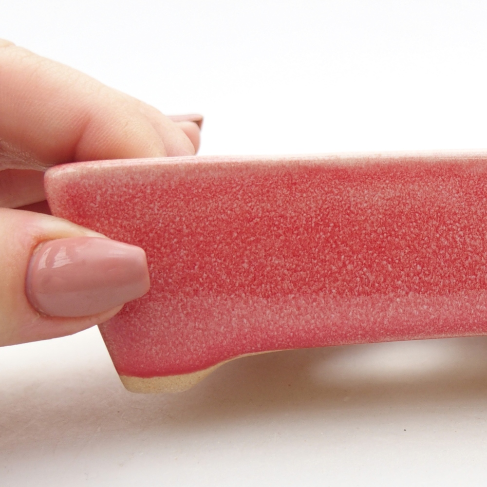 Keramická bonsajová miska 11,5 x 9 x 3,5 cm, farba červená