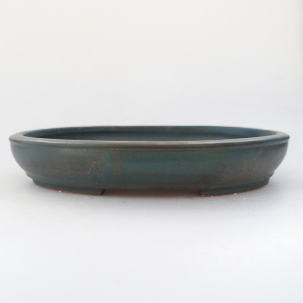 Keramická miska na bonsaje 24 x 19,5 x 4 cm, farba modrá