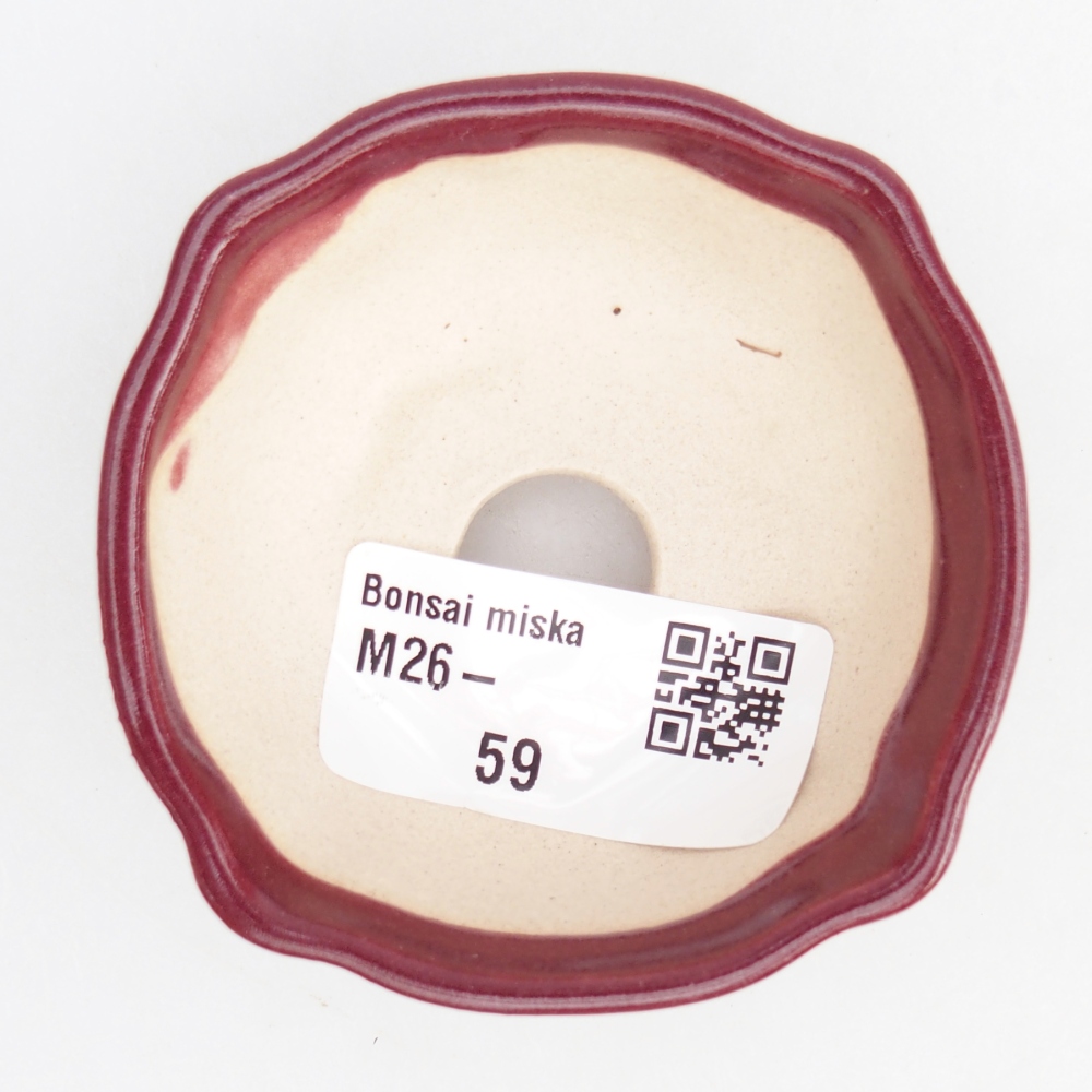 Mini bonsajová miska 6,5 x 6,5 x 3 cm, bordová