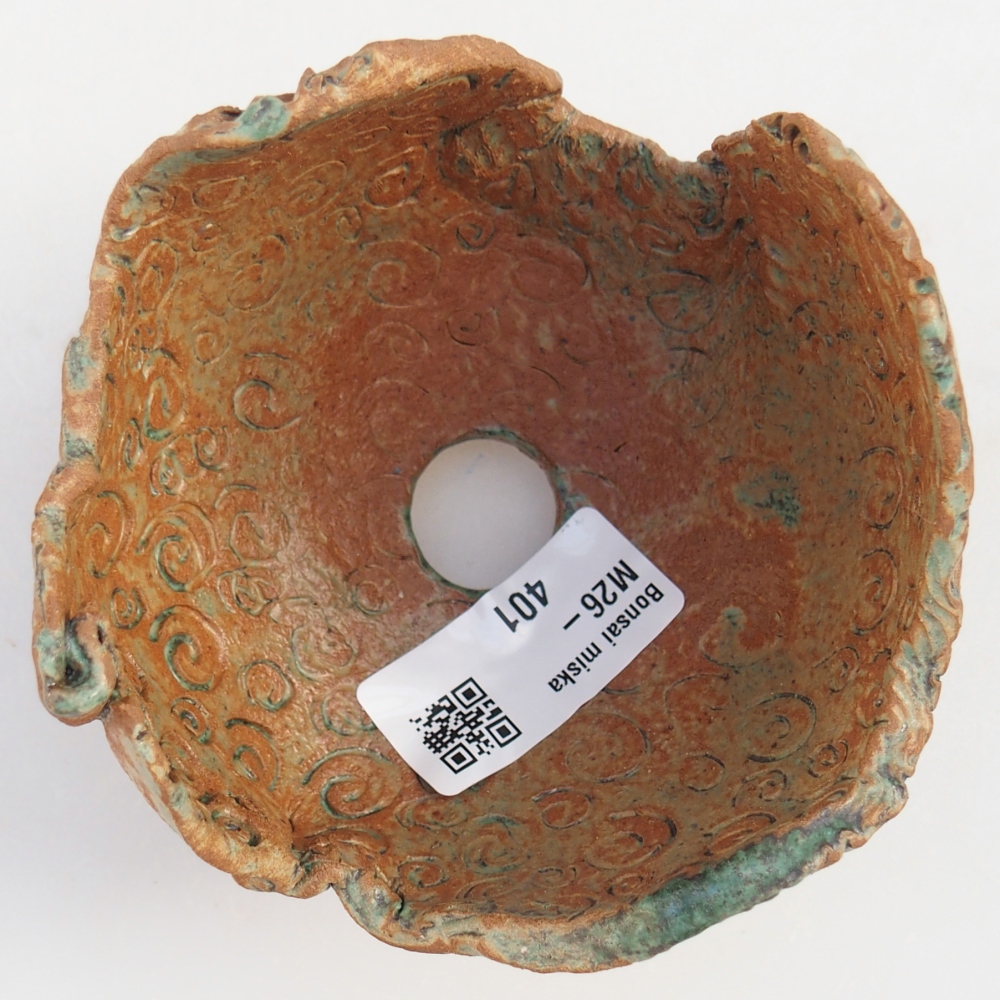 Keramická mušľa 10 x 9,5 x 8,5 cm , farba hnedo-zelená