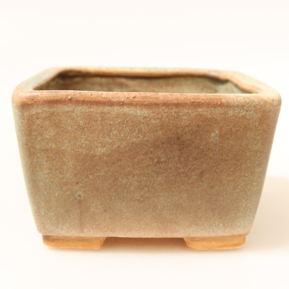 Keramická miska na bonsaje 8,5 x 8,5 x 5,5 cm, zelená