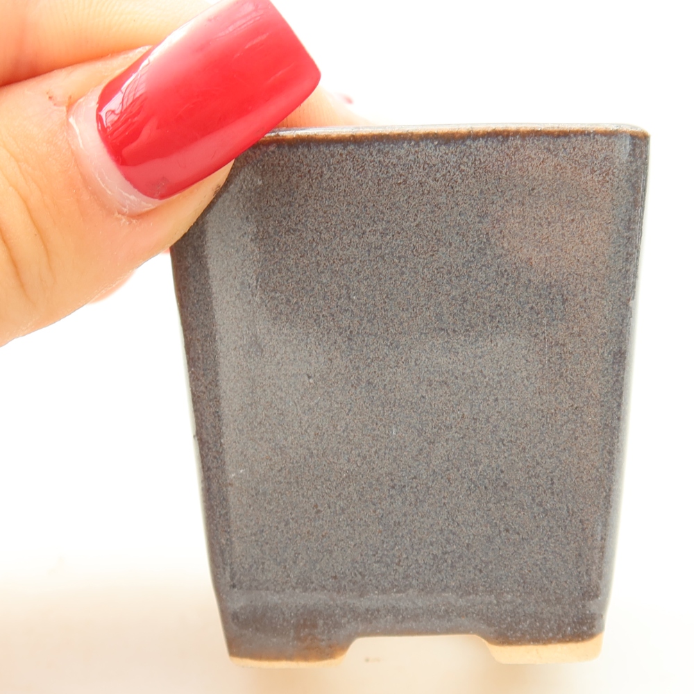 Keramická miska na bonsaje 4,5 x 4,5 x 5 cm, farba: sivá