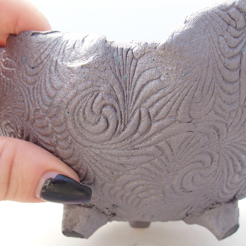 Keramická mušľa 13,5 x 13 x 7 cm , kovová farba