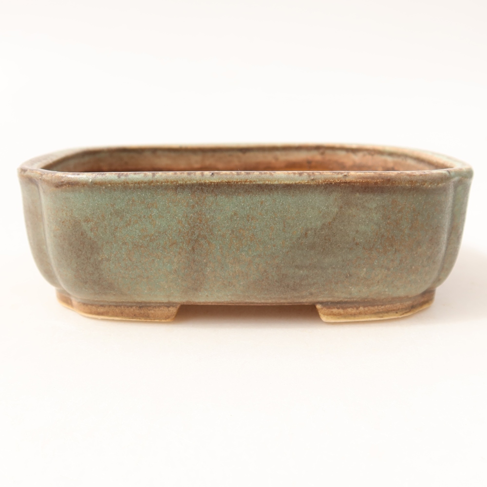 Keramická miska na bonsai 14 x 12 x 4 cm, farba zelená