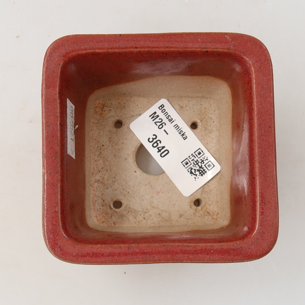 Keramická miska na bonsai 8,5 x 8,5 x 5,5 cm, farba ružová
