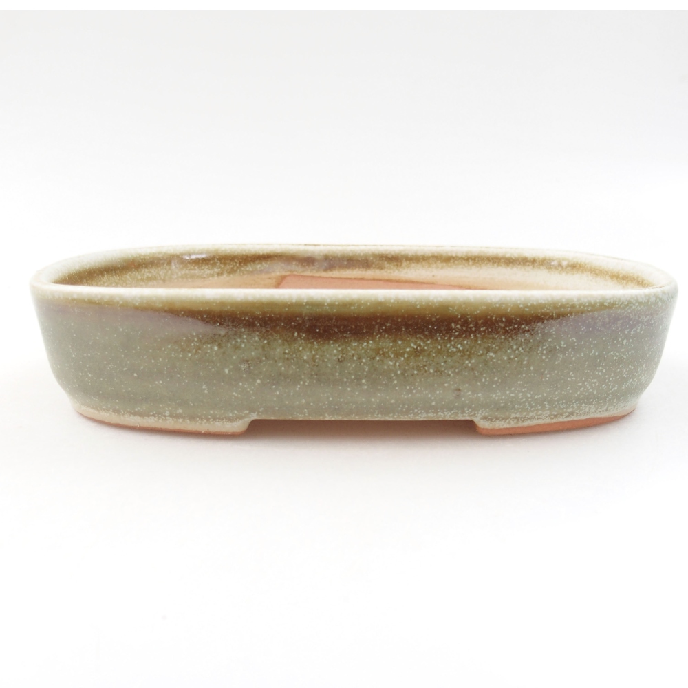 Keramická bonsai miska 16 x 11 x 3,5 cm, farba zelená