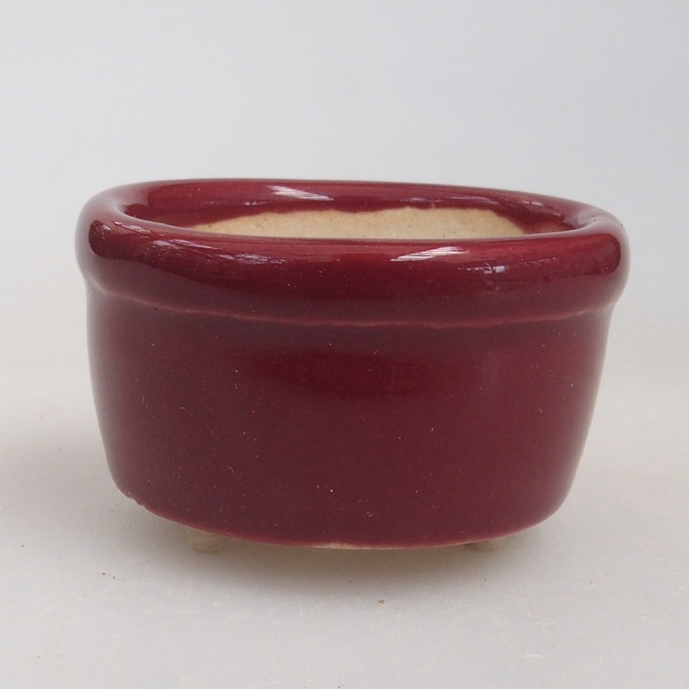 Mini bonsai miska 3,5 x 3,5 x 2 cm, farba vínová