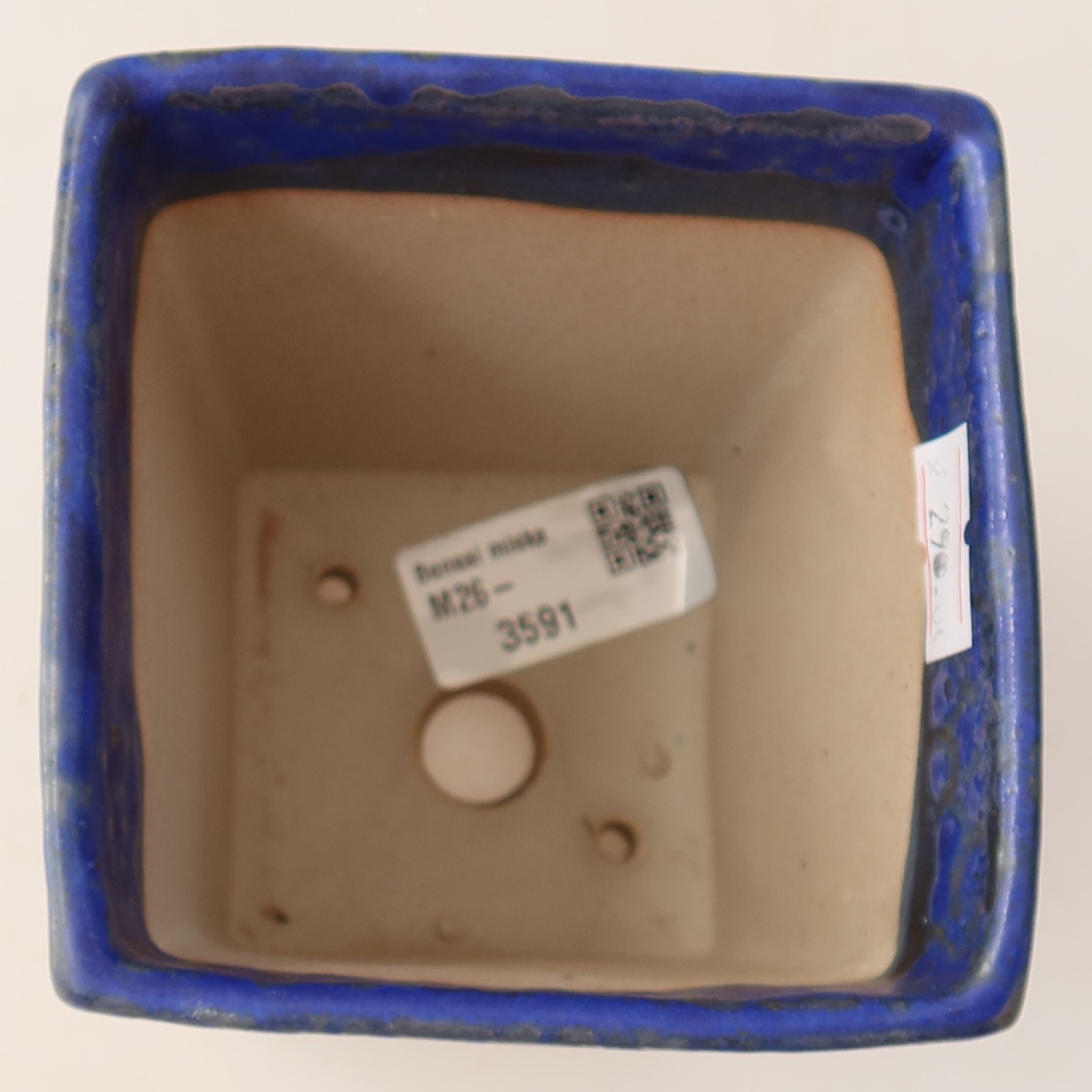 Keramická miska na bonsaje 9 x 9 x 12,5 cm, farba modrá