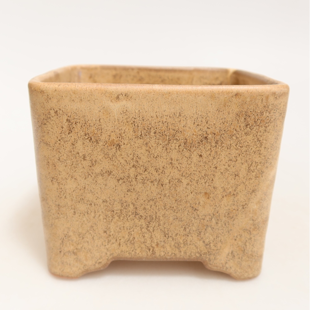 Keramická miska na bonsaje 10 x 10 x 8,5 cm, farba béžová
