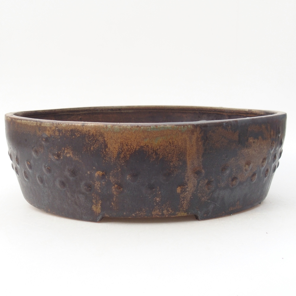 Keramická miska na bonsaje 27,5 x 27,5 x 8 cm, hnedá