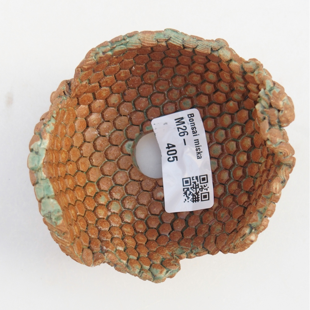 Keramická mušľa 8 x 8 x 6 cm , farba hnedozelená