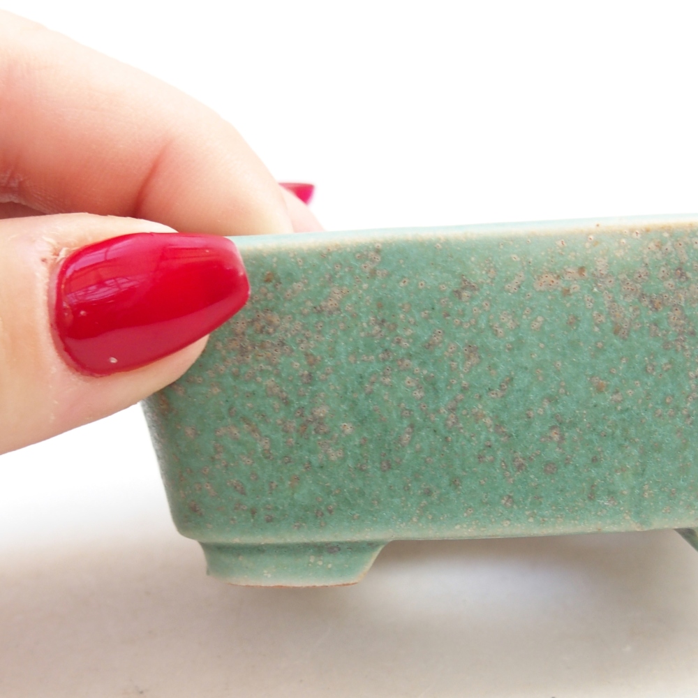 Keramická miska na bonsaje 8 x 7 x 3,5 cm, zelená