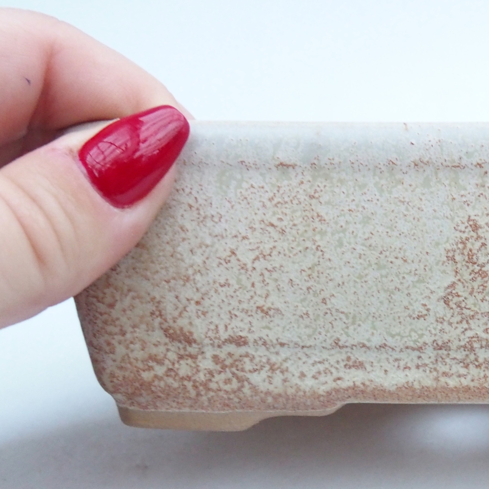 Keramická miska na bonsaje 13 x 10 x 5 cm, farba béžová