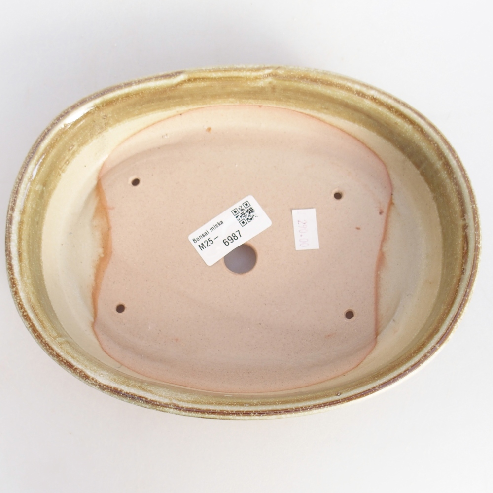 Keramická bonsajová miska 22 x 17 x 5 cm, zelená