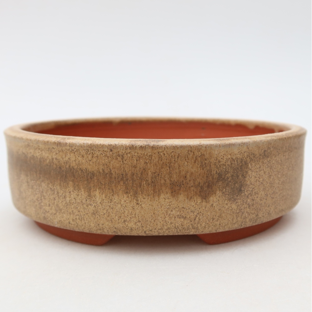 Keramická miska na bonsaje 15 x 15 x 4,5 cm, hnedá