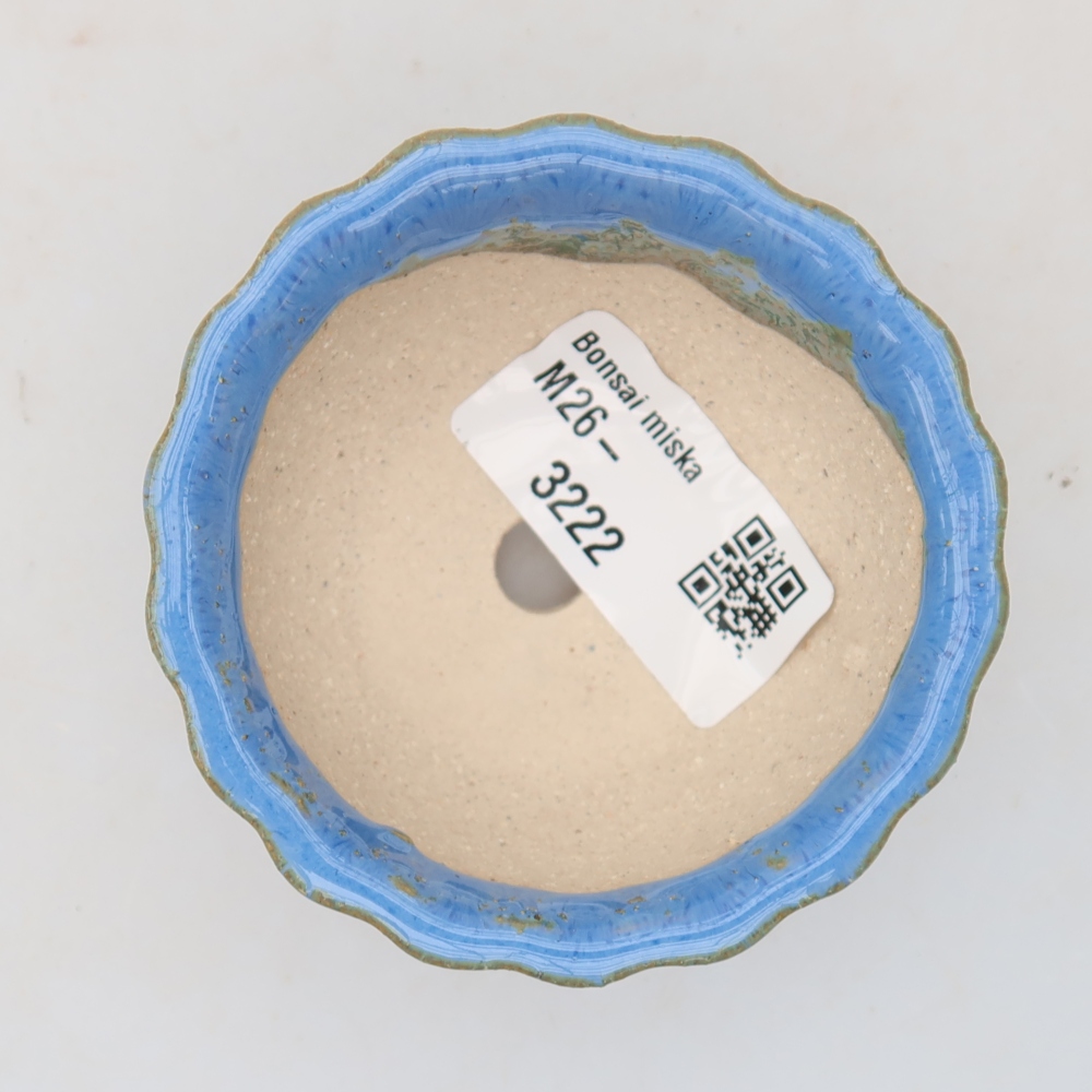 Keramická miska na bonsaje 7 x 7 x 4 cm, farba modrá