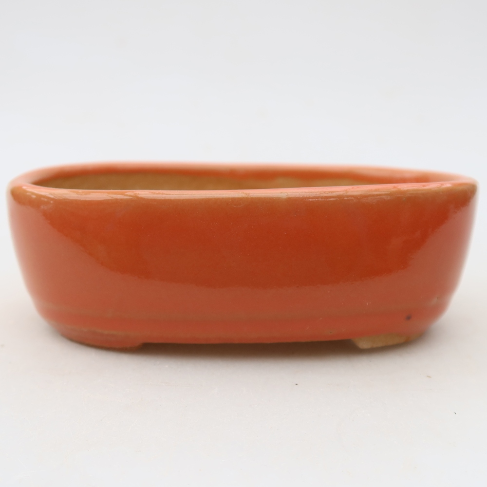 Keramická miska na bonsai 13 x 8,5 x 4 cm, farba: oranžová