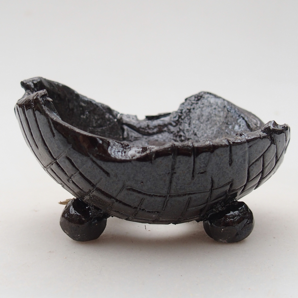 Keramická mušľa 8,5 x 8 x 5 cm , farba čierna
