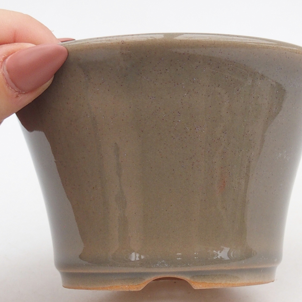 Keramická miska na bonsaje 11 x 11 x 7 cm, sivá