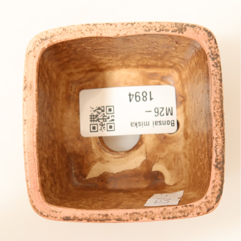 Keramická miska na bonsai 6,5 x 6,5 x 4,5 cm, farba ružová