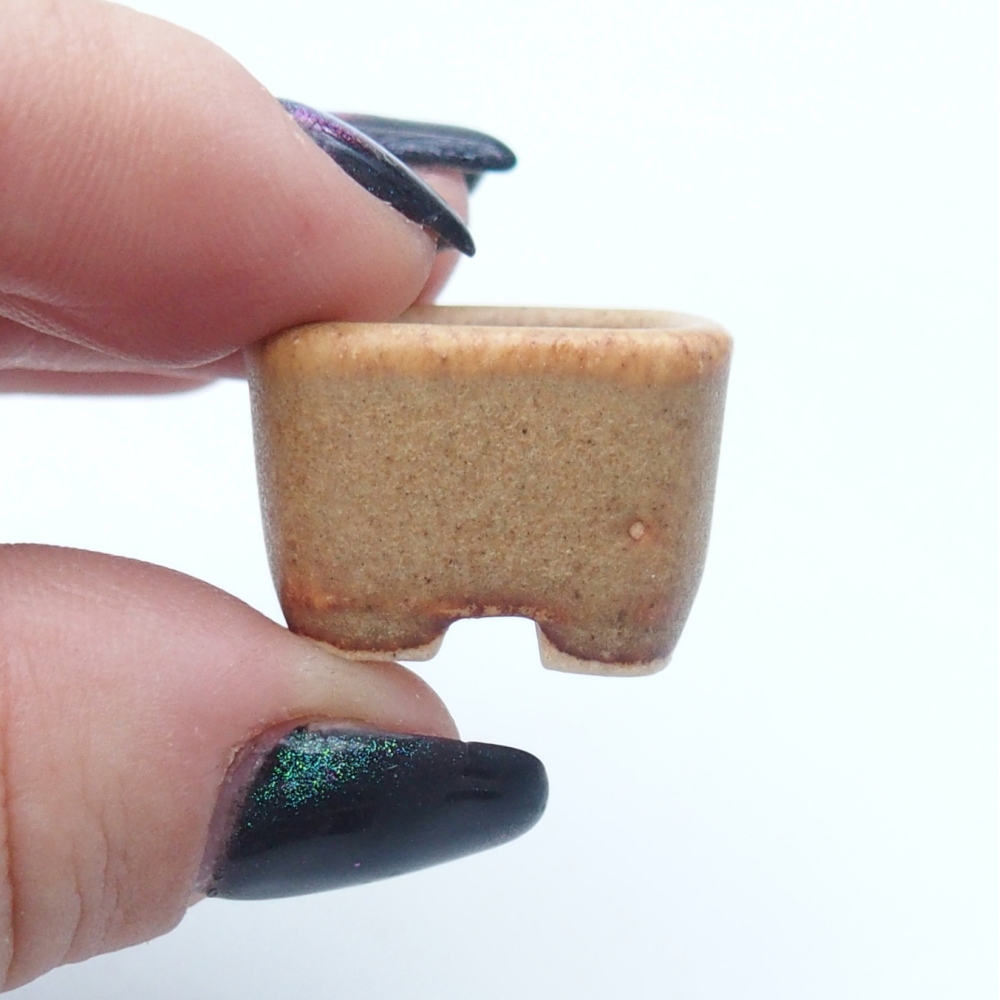 Mini bonsajová miska 2 x 2 x 1,5 cm, hnedá