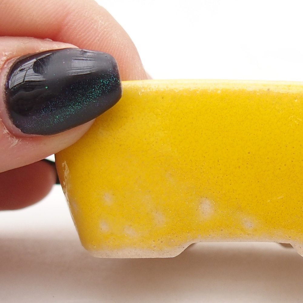 Mini bonsajová miska 6 x 5 x 2,5 cm, žltá