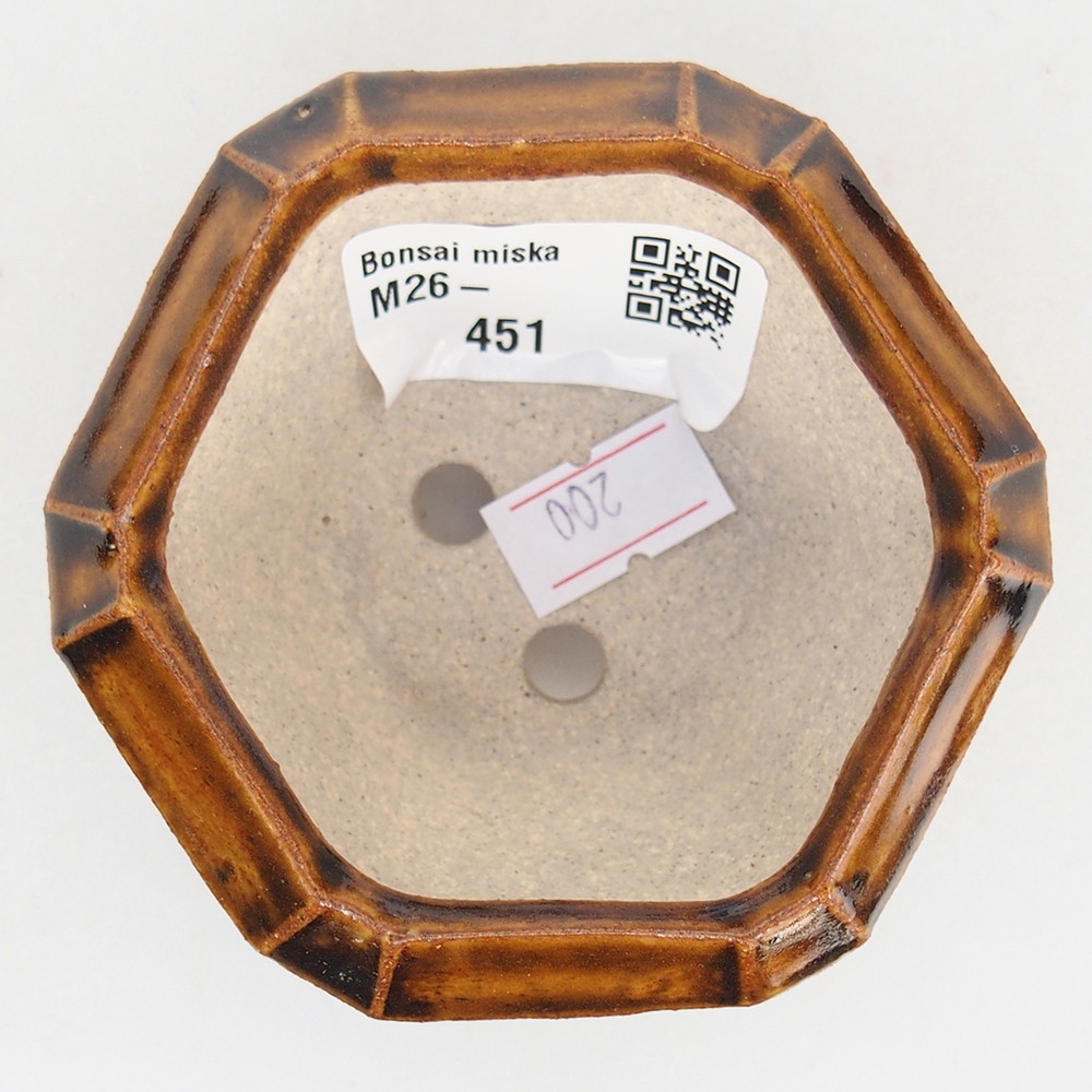 Keramická miska na bonsaje 8,5 x 8 x 4 cm, hnedá