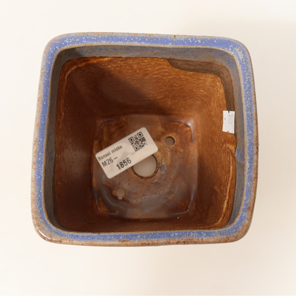 Keramická miska na bonsaje 10,5 x 10,5 x 12 cm, farba modrá
