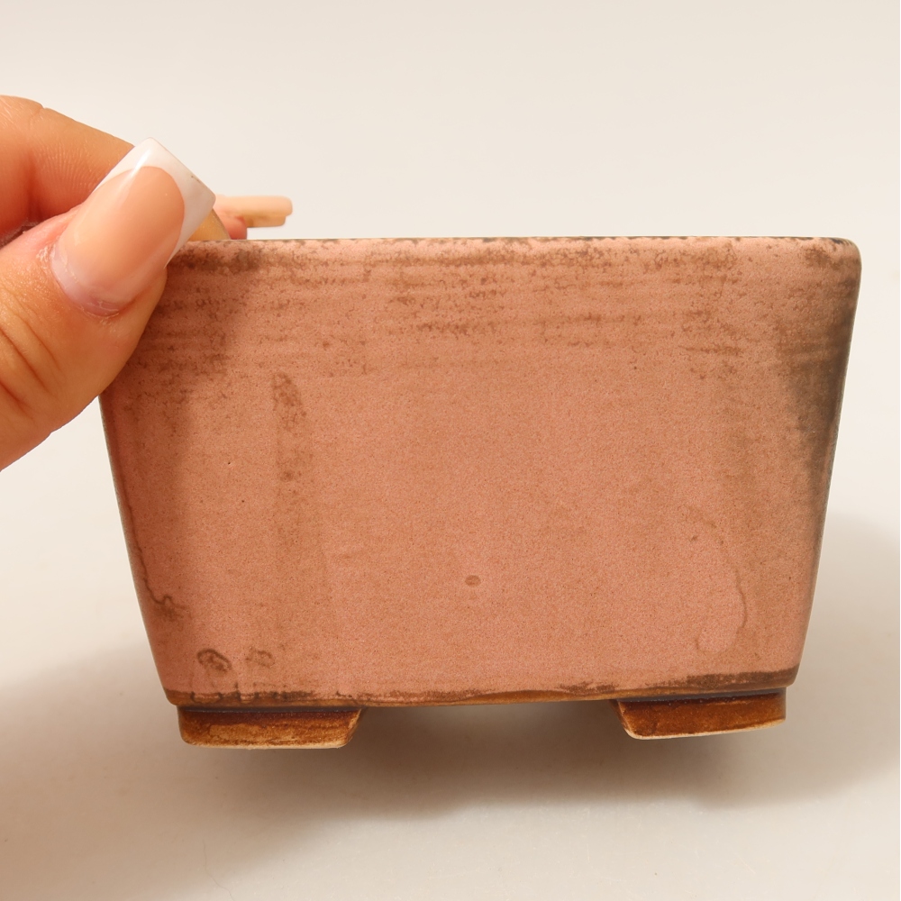 Keramická miska na bonsai 10,5 x 10,5 x 7 cm, farba ružová