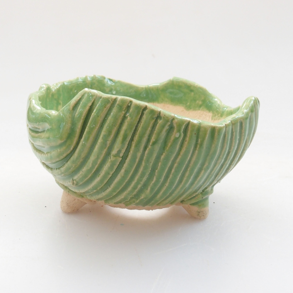 Keramická Škrupina 7,5 x 7 x 4,5 cm, farba zelená