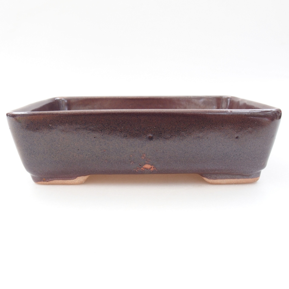 Keramická bonsai miska 18 x 13 x 5 cm, farba hnedá