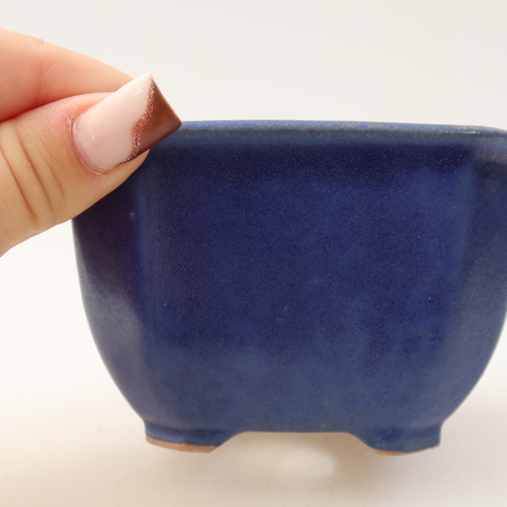 Keramická miska na bonsai 10 x 10 x 6,5 cm, farba: modrá
