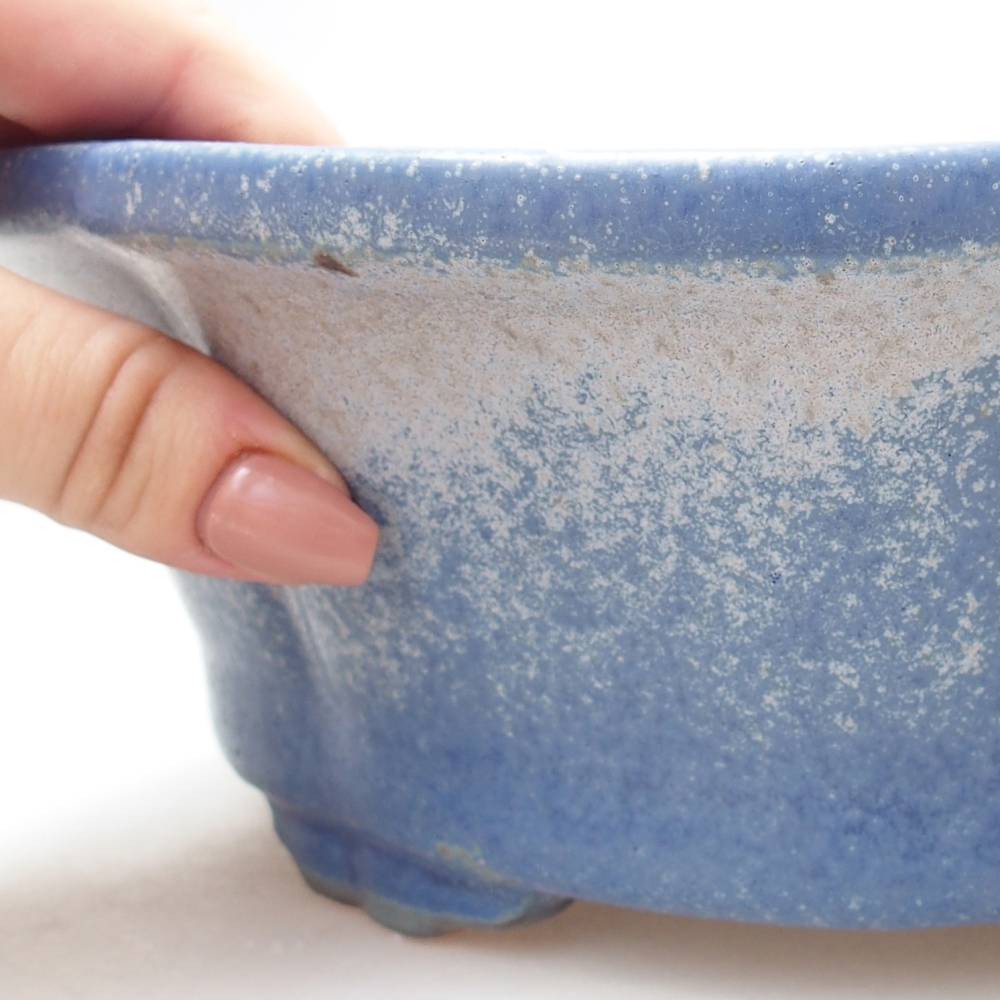 Keramická miska na bonsaje 26,5 x 26,5 x 8 cm, farba modrá