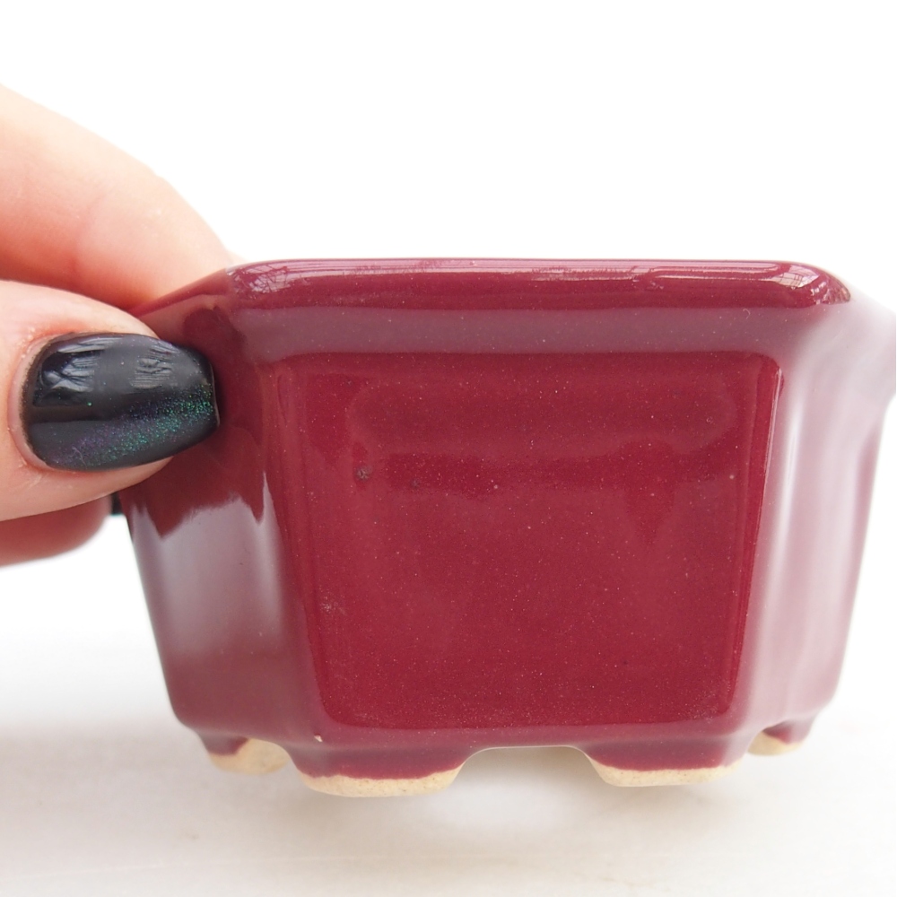 Mini bonsajová miska 8 x 7 x 4 cm, bordová