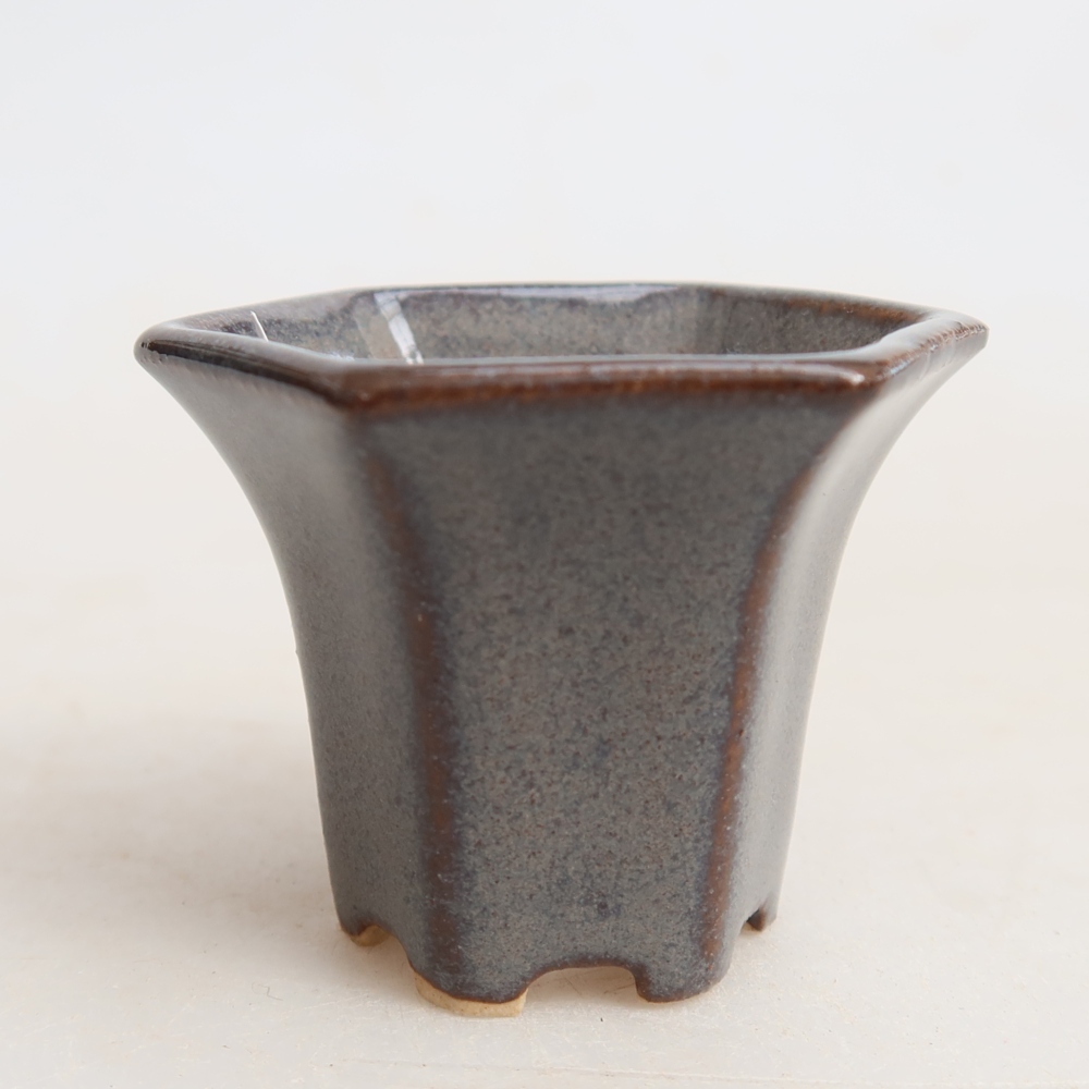 Keramická miska na bonsaje 4,5 x 4 x 3,5 cm, farba: sivá