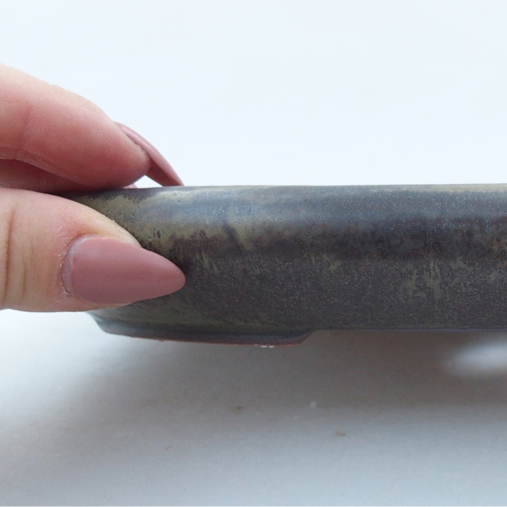 Keramická miska na bonsaje 22,5 x 16,5 x 3 cm, zelená