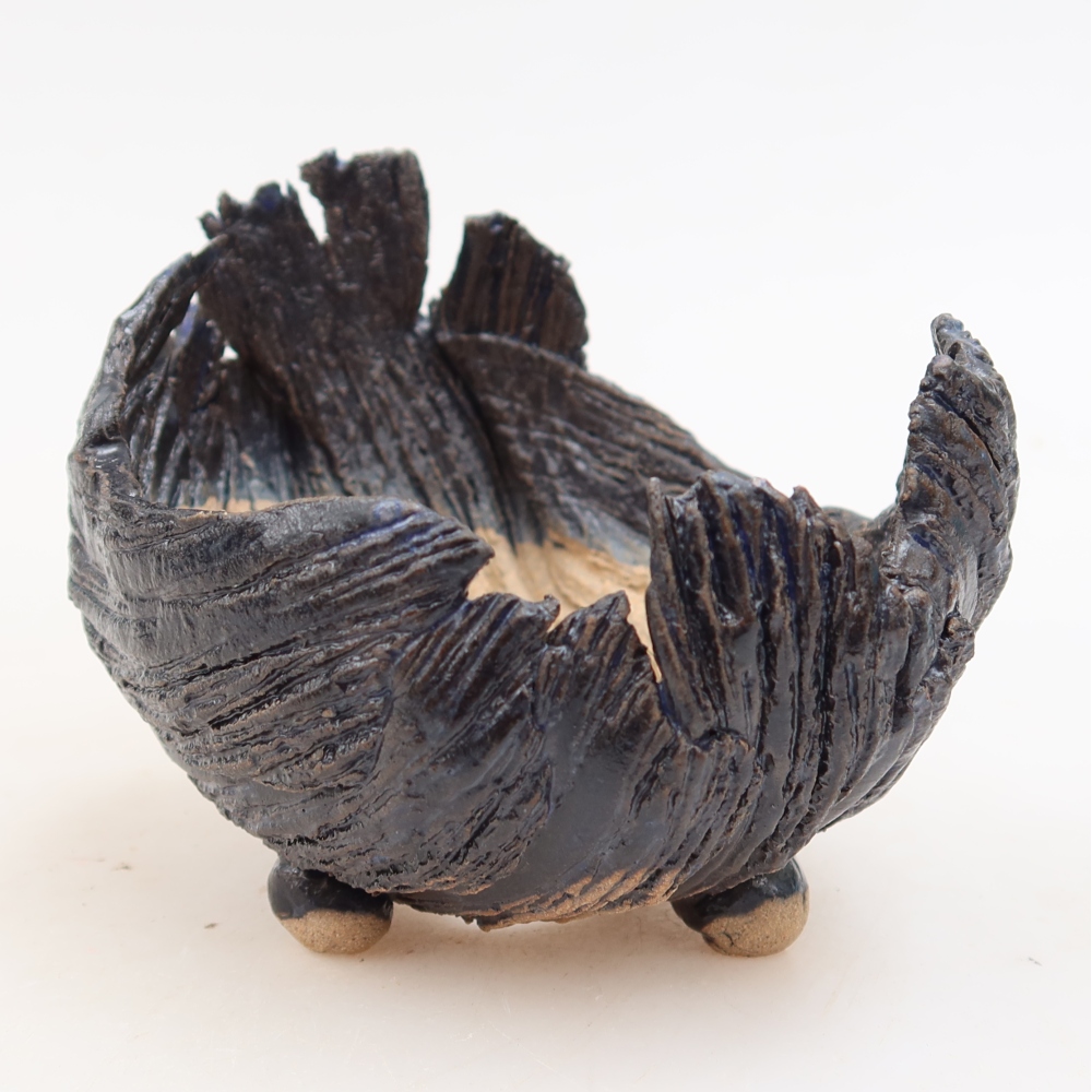 Keramická škrupina  10 x 9 x 8,5 cm, farba modrá