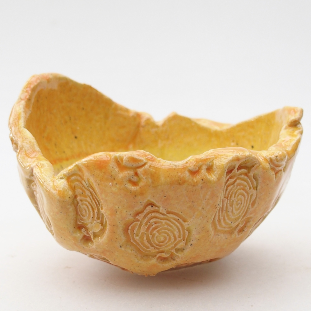 Keramická mušľa 8,5 x 8,5 x 6 cm , žltá