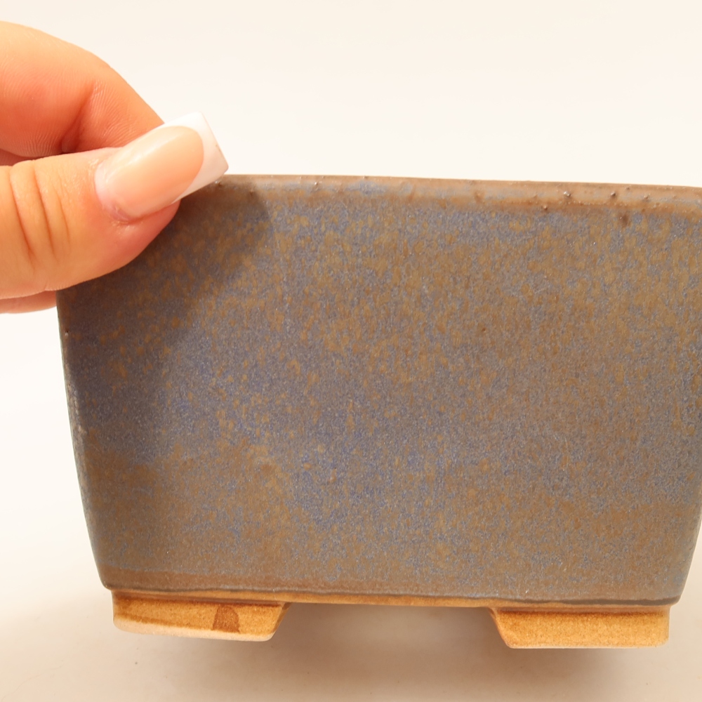 Keramická miska na bonsai 13 x 13 x 8 cm, farba modrá